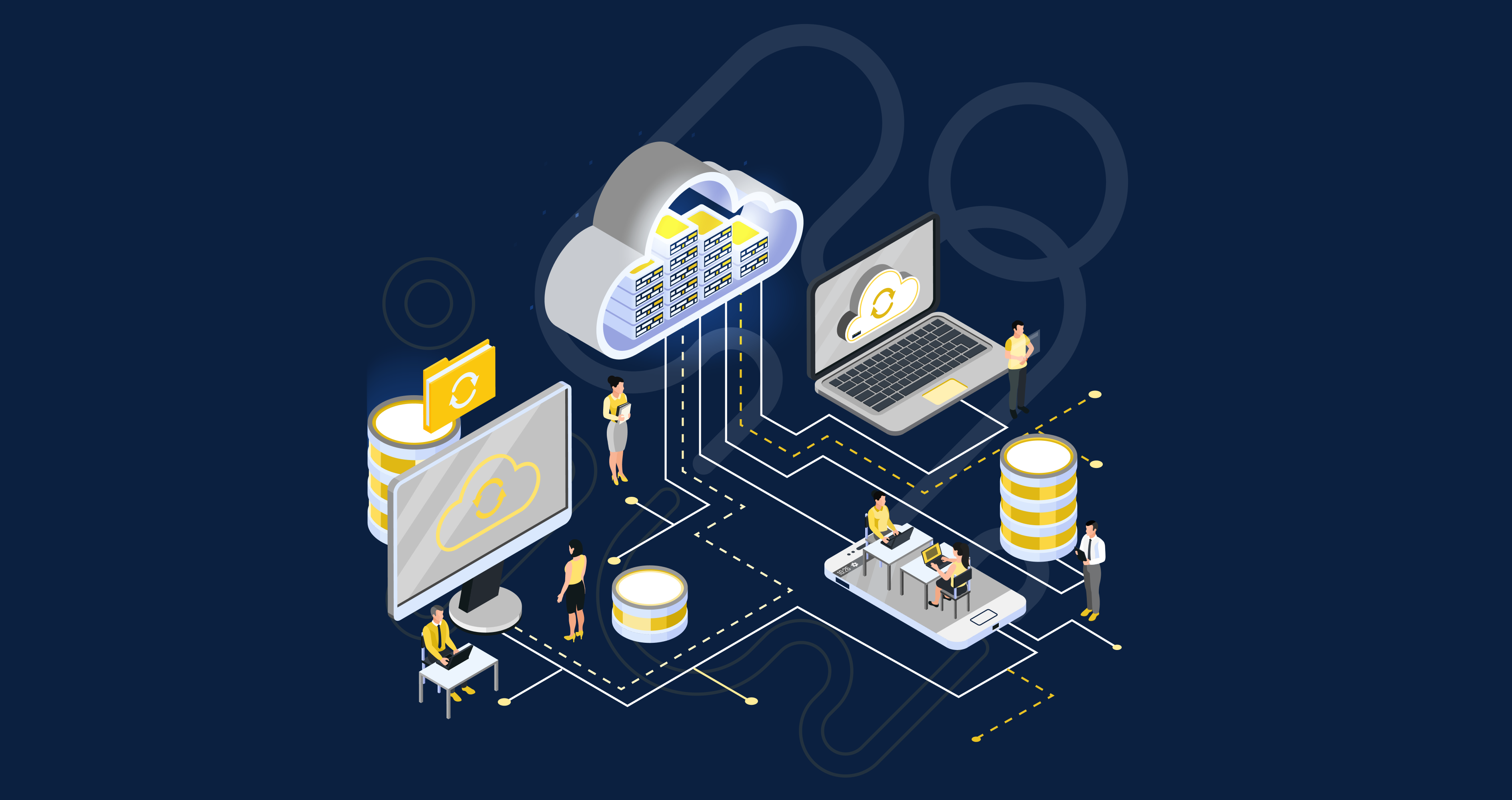 Cloud hosting illustration